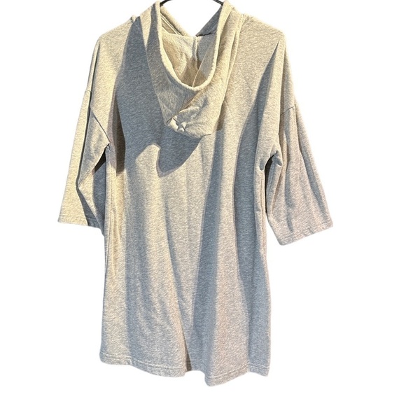 H&M grey fleece hooded sweatshirt dress - Picture 3 of 4